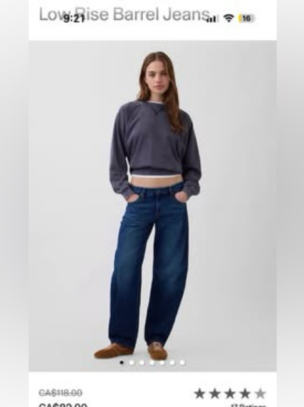 GAP Dark Blue Wide-Leg Low-Rise Jeans